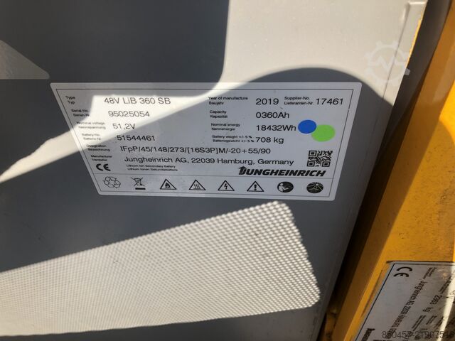 Electric - 3 wheels Jungheinrich EFG215 Li-ion /3.3m/ 5799h