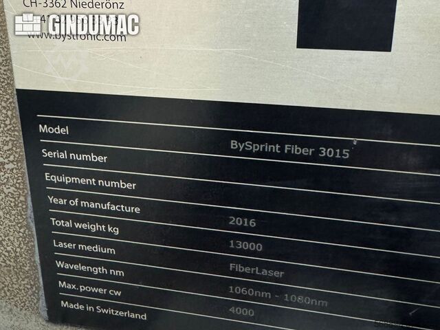 Faserlaserschneidmaschine Bystronic BySprint Fiber 3015