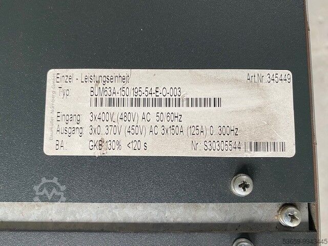 Other Baumüller Nürnberg Baumüller Frequenzumrichter 55-88 kW, BUM63A-150 / 6443081 / 345449