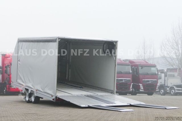 Autotransporter Anhänger  Moetefindt  Autotransporter mit Planenaufbau