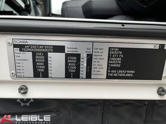 Abrollkipper SCANIA R 450LB*6x2*Hyva*Lift/Lenk*2Tank*Standklima*ADR*