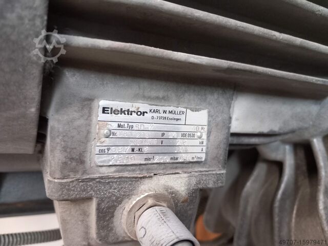 ölfreie Vakuumpumpe elektror sd7 Karl Müller elektror SD-7 6,8m3/h 200mbar