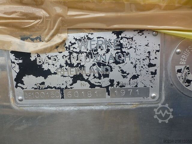 1000 mm x 1000 mm Edelstahl-Klärfilterpresse Seitz Orion Typ OF 100/150, 310 m² SEITZ OF100/150