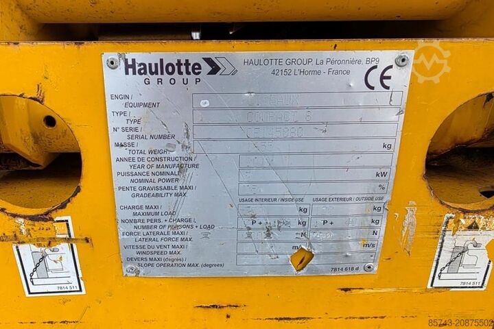 Scissor lift Haulotte Compact 8 As-Is, Electric, 8.2m Working Height, 35