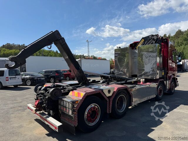 Innenlader Scania G490 8x2*6, Hooklift + Crane PK34002, 2015