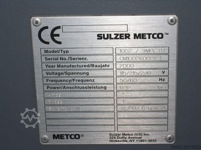 HVOF DJCE Beschichtungsanlage Oerlikon Sulzer Metco HVOF DJCE