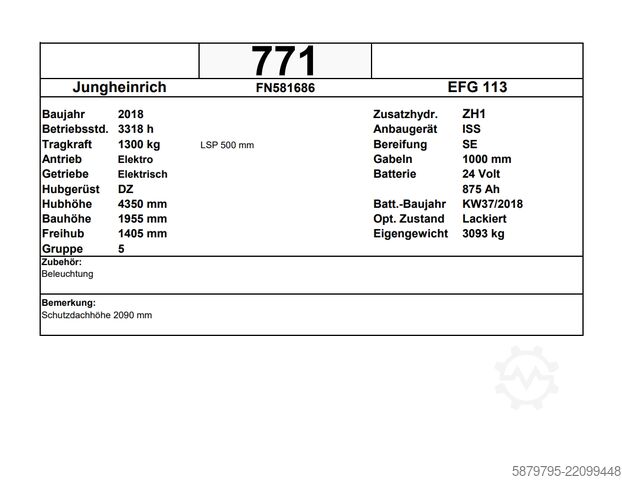 Forklift Jungheinrich EFG 113