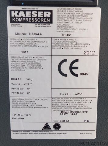 Compressed air refrigeration dryer TH451 Kaeser TH451