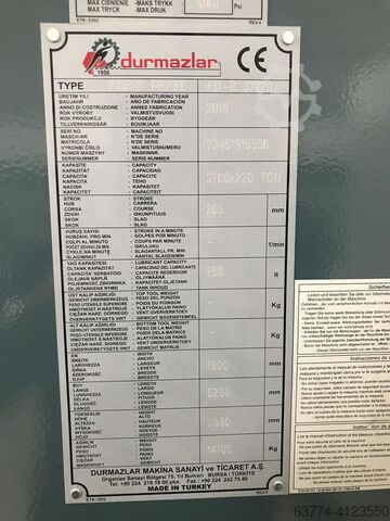 SONDERAKTION Abkantpresse mit 4 Achsen Durma AD-R 37220