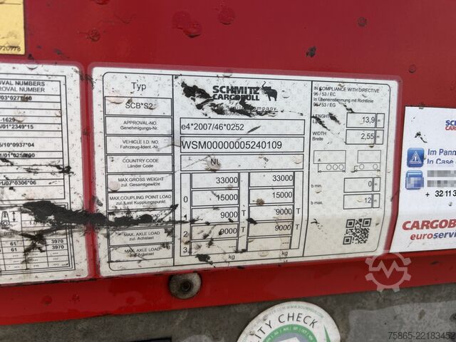 Box body Schmitz Cargobull SCB S2 / Box Trailer / Disk / APK TUV 10-26