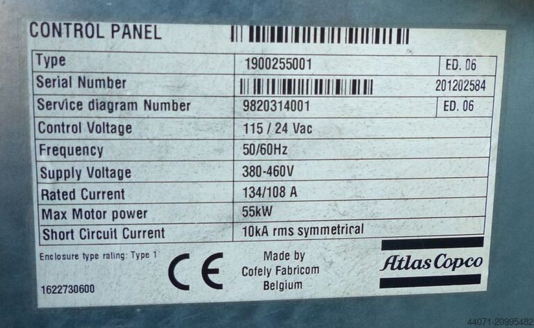 Screw compressor GA55VSDFF Atlas Copco GA55VSDFF