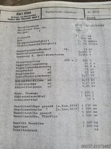 Vertikale Innenräummaschine Karl Klink RISZ 25/630