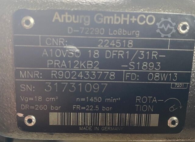 APP MOOG MOOG Doppelpumpe RKP80 + AKP18 aus Arburg 420 C / 223507 / D955Z8001, R902433778