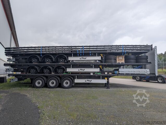 Open semitrailer with tarp FLIEGL 3-Achs Gardine zum Aufbau