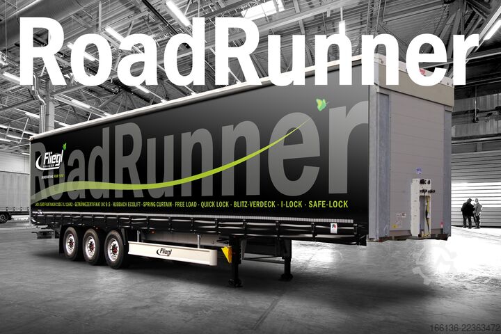 Open semitrailer with tarp FLIEGL 3-Achs Gardine zum Aufbau