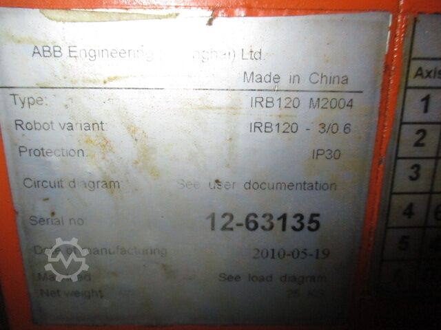 Industrial robot ABB Robotics IRB 120 IRC5 M2004