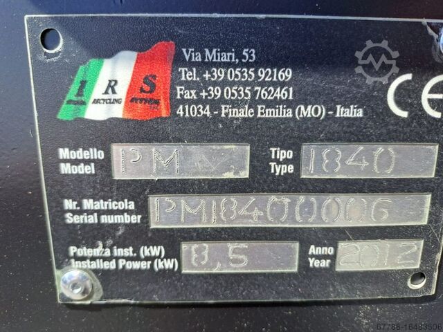 Pre-mill + cable granulator IRS EASY 180V + PM 1840