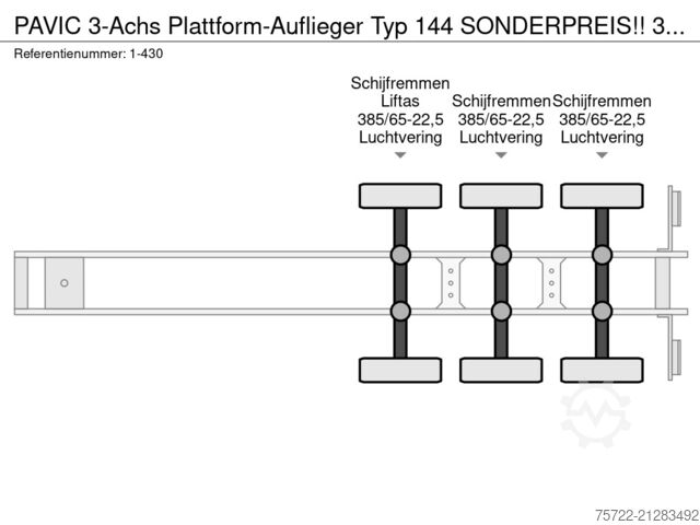 Holztransporter PAVIC 3-Achs Plattform-Auflieger Typ 144 SONDERPREIS!...