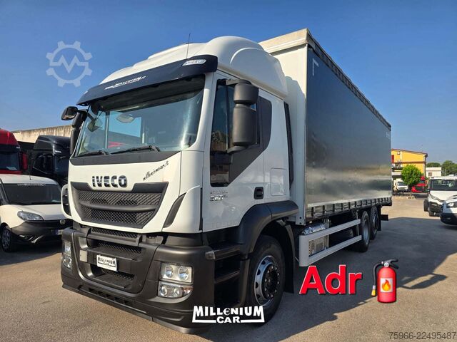 Flatbed truck with tarp IVECO STRALIS 260S36 CENTINATO M 8,30 EURO 6