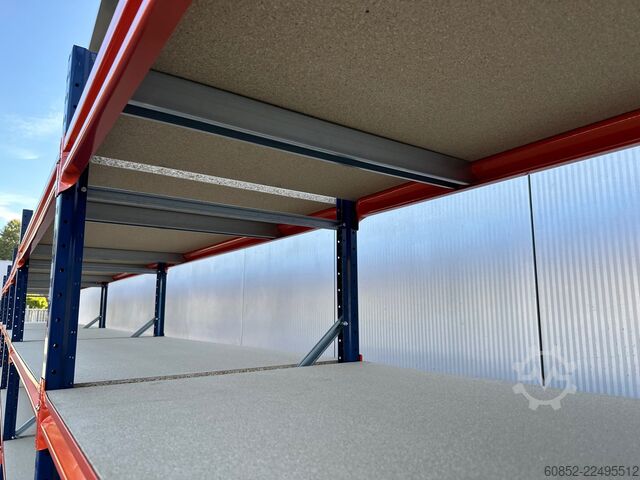 Wide span storage rack ca. 9,56 lfm. Weitspannregale H: 200 cm T: 80 cm , 400 kg Fachlast , 4 Ebenen