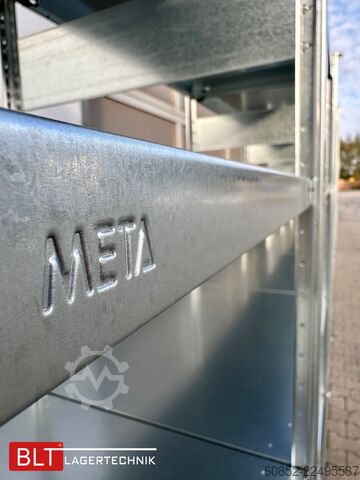 Modular shelf ca. 60,06 lfm. Fachbodenregale META H: 200 cm T: 60 cm , 150 kg pro Ebene