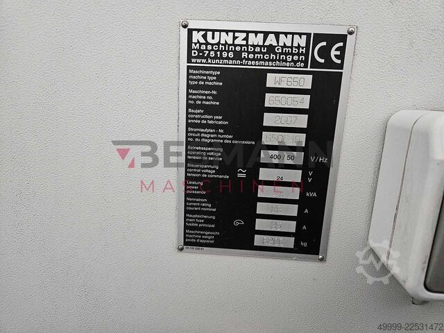 5-axis machining center simultaneous Kunzmann WF 650