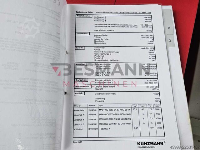 Milling machine TNC 320 Kunzmann WF 4/3