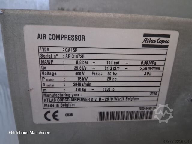 Schraubenkompressor Atlas Copco GA 15P