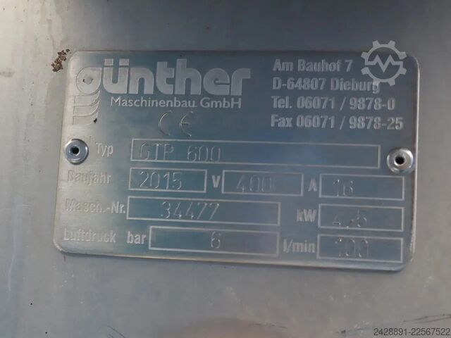 Roller tenderizer and meat press GÜNTHER GTP 600 MC2