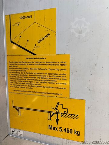 Wechselbrücke mit Pritsche & Plane Wecon Jumbo XXL Innen 3090 mm Hubdach Verzinkt