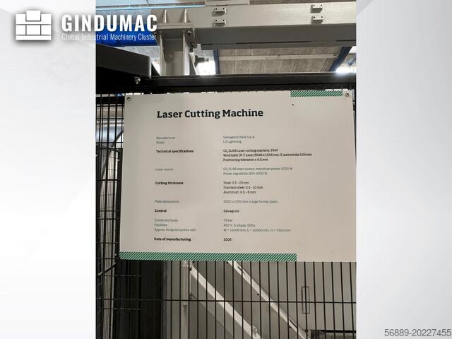 CO2 Laser Cutting Machine Salvagnini L2 Lightning