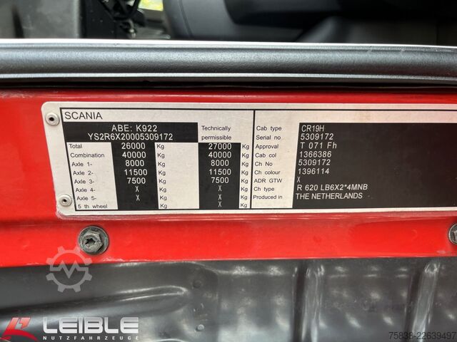Absetzkipper LKW SCANIA R 620LB6x2*4MNB *V8* Gergen Teleskop*Standklima*