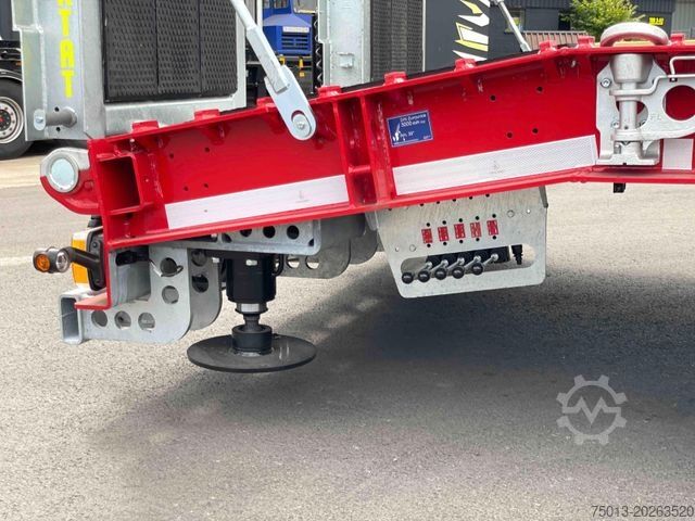 Low loader semitrailer HUMBAUR HTS30K, Baggermulde, Lenkachse, MIETEN?