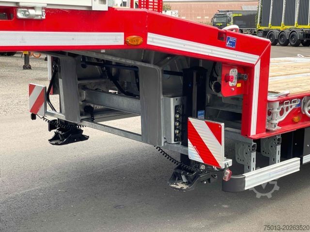 Low loader semitrailer HUMBAUR HTS30K, Baggermulde, Lenkachse, MIETEN?