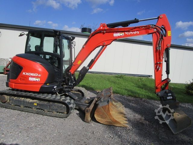 Minibagger Kubota KX 060-5 - 5,9 Ton.- Klima + Powertilt + 4 Löffel
