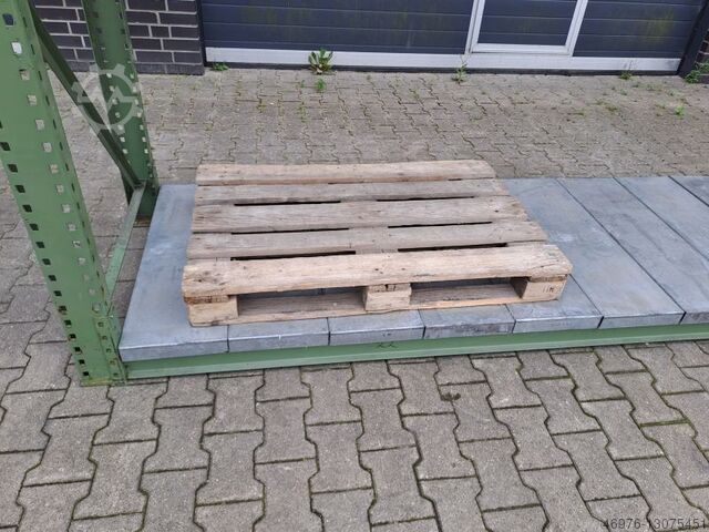 Palettenregalanlage Palettenregal Regal SSI SchĂ€fer / PR400 / grĂŒn / GesamtlĂ€nge: 14,22 lfm. / Stahlpaneele