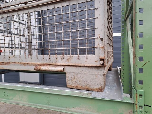 Palettenregalanlage Palettenregal Regal SSI SchĂ€fer / PR400 / grĂŒn / GesamtlĂ€nge: 14,22 lfm. / Stahlpaneele