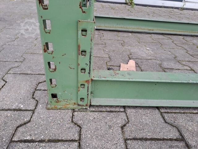 Palettenregalanlage Palettenregal Regal SSI SchĂ€fer / PR400 / grĂŒn / GesamtlĂ€nge: 14,22 lfm. / Stahlpaneele