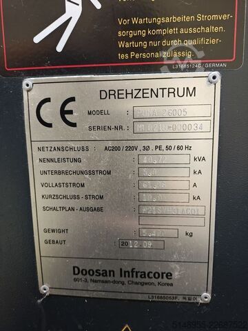 CNC turning and milling center Doosan Puma 2600S