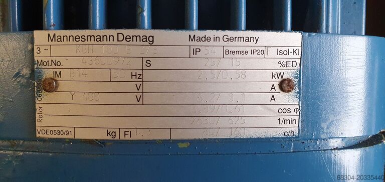 Hubmotor / Kranmotor- KBH 125 / 112 /100 DEMAG KBH 125 / KBH 112 / KBH 100