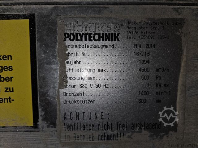 Paint spray wall Höcker Polytechnik PFW 2014