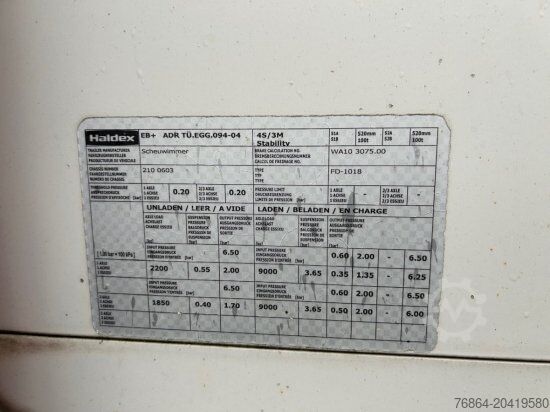 Open trailer  ANDERE SCHEUWIMMER BAUSTOFFANHäNGER