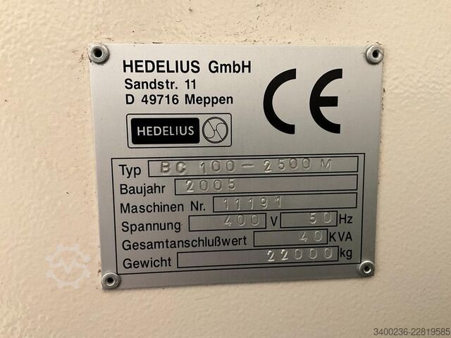 2005 Hedelius BC 100-2500 M CNC machining center Hedelius BC 100-2500 M