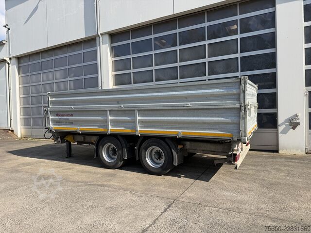 Three-way tipper trailer Möslein DTD 18 Schwebheim  19 t Tandemkipper- Tieflader- Aufsatzbordwände