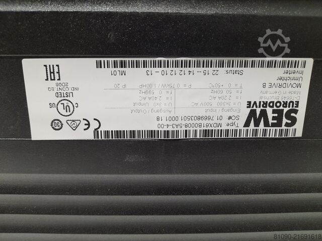 SEW-EURODRIVE Frequenzumrichter 0,75 kVA SEW-EURODRIVE MDX61B0008-5A3-4-00