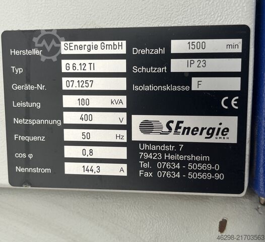 Used CHP Unit SEnergie GmbH G6.12TI