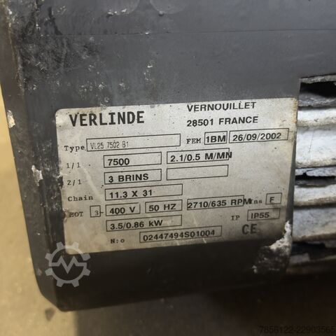 4x Electric chain hoist 7.5T, 400 V Verlinde Eurochain VL25 (type VL25 7502 B1)