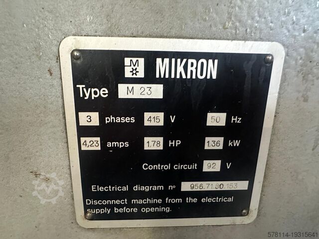 Gear hobbing machine Mikron Type 132-02