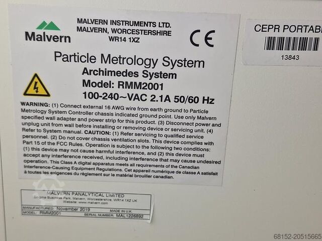 Malvern Archimedes Particle Metrology plus PC Malvern Archimedes Particle Metrology