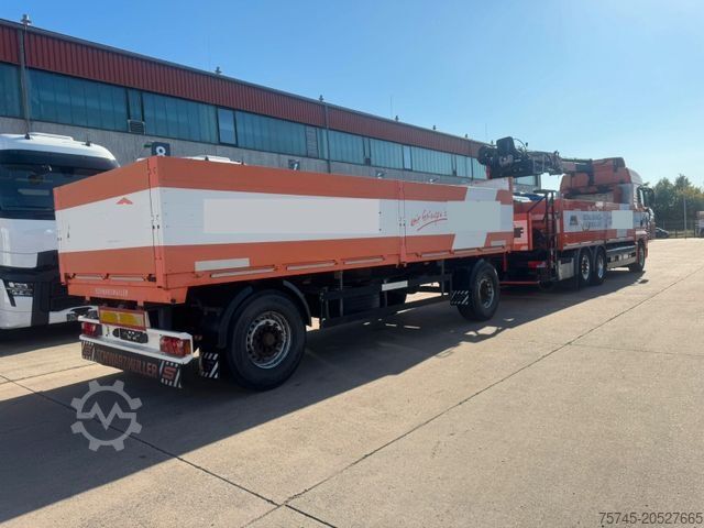 Flatbed truck MAN TGX 26.480*RETARDER*BAUSTOFF*ATLAS KRAN*KOMPLETT